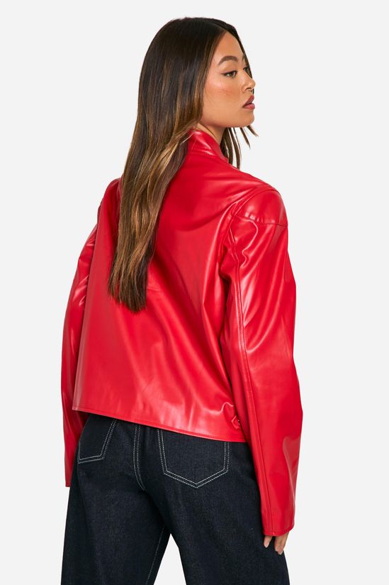 Tall Embossed Faux Leather Moto Jacket