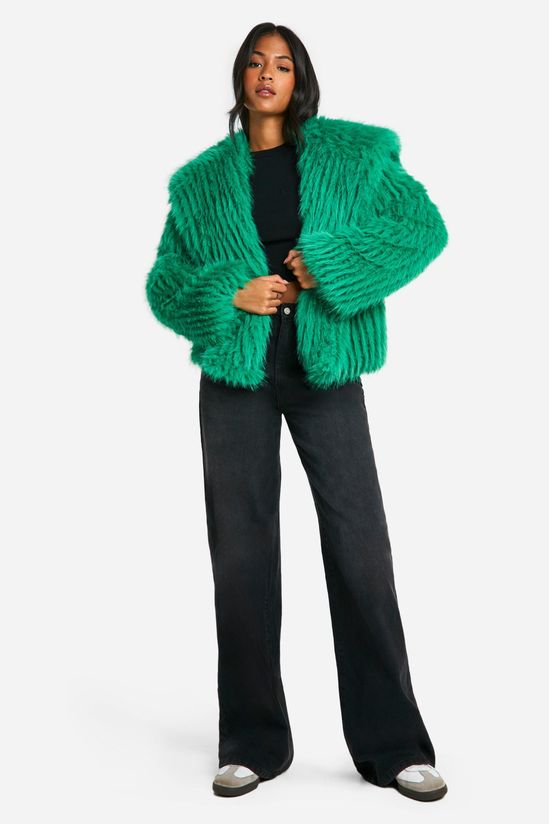 Tall Oversized Collared Faux Fur Jacket