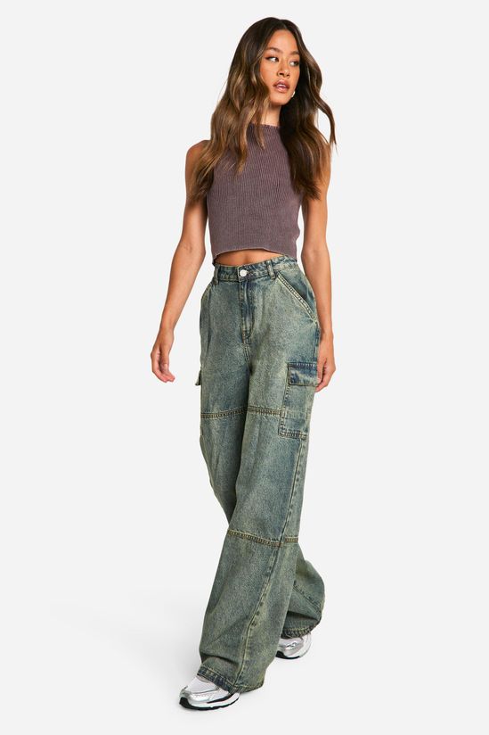 Tall Panelled Vintage Wash Wide Leg Jean