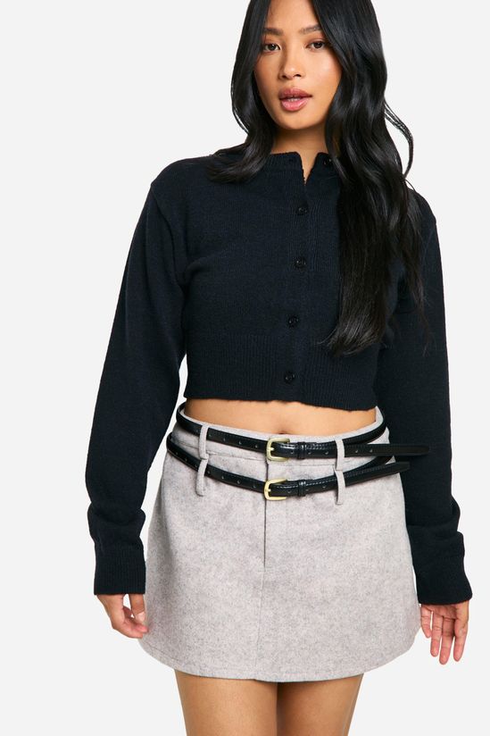 Petite Wool Look Micro Mini Skirt