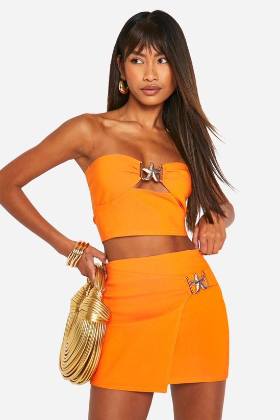 Super Stretch Trim Detail Wrap Skirt