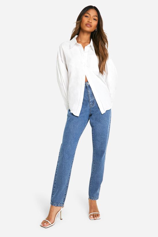 32 Inch Leg High Waisted Slim Fit Mom Jeans