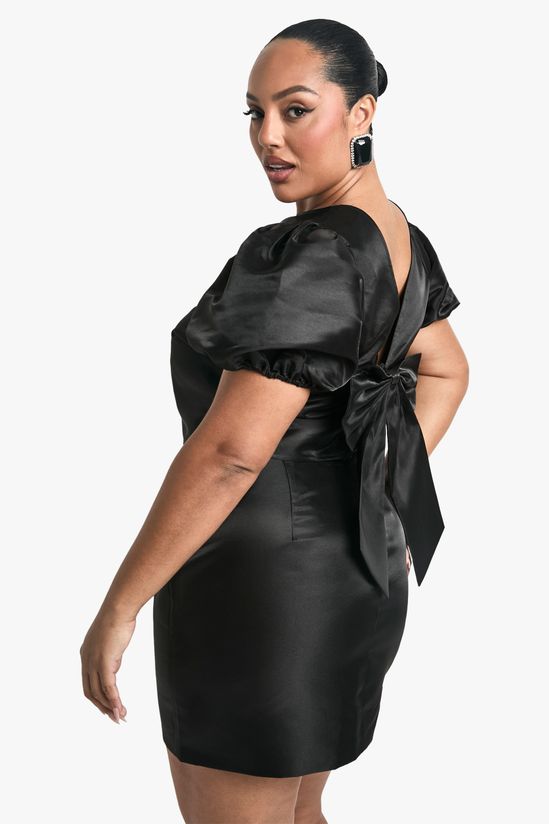 Plus Taffeta Mini Skirt