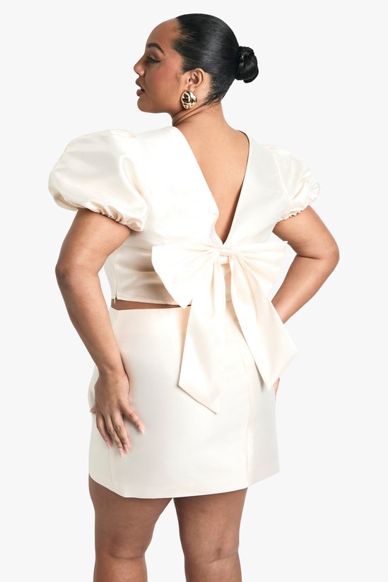 Plus Taffeta Mini Skirt