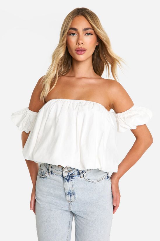 Cotton Poplin Puffball Top