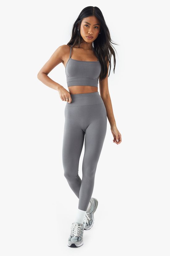 Seamless Rib Padded Light Support Sports Bra