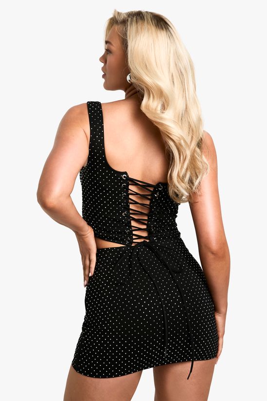 Hot Fix Diamante Mini Skirt