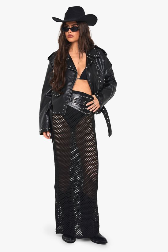 Studded Faux Leather Biker Jacket