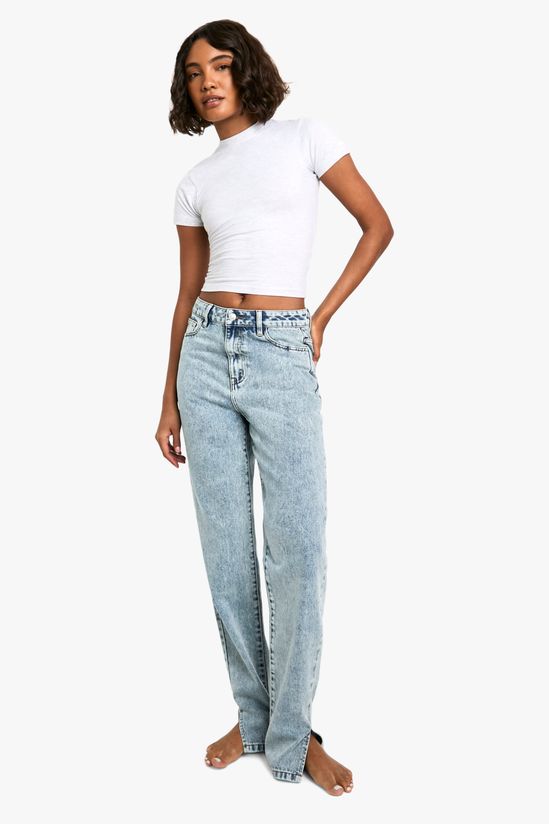 Tall Basics Split Hem Straight Leg Jeans