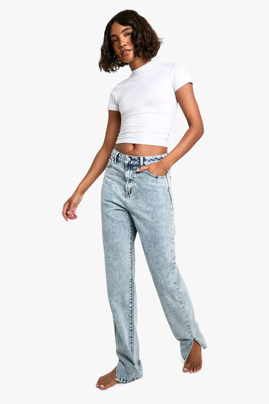 Tall Basics Split Hem Straight Leg Jeans