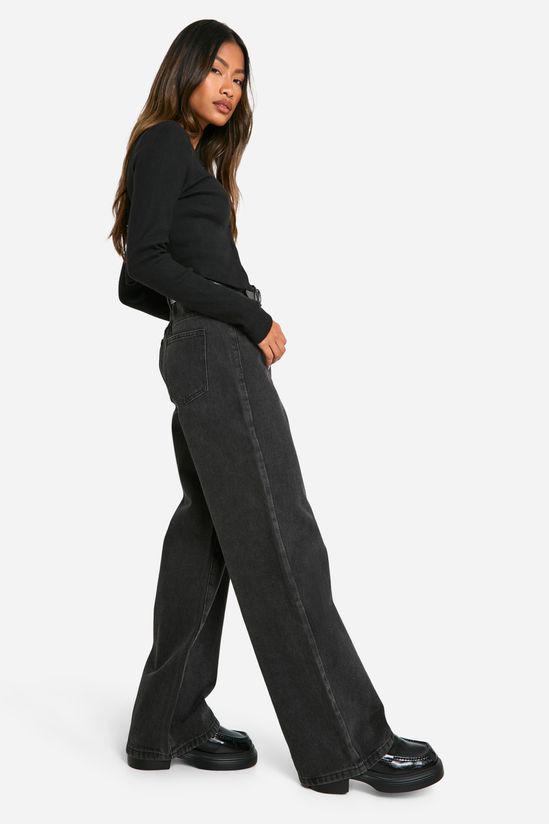 High Rise Wide Leg Jeans in Black