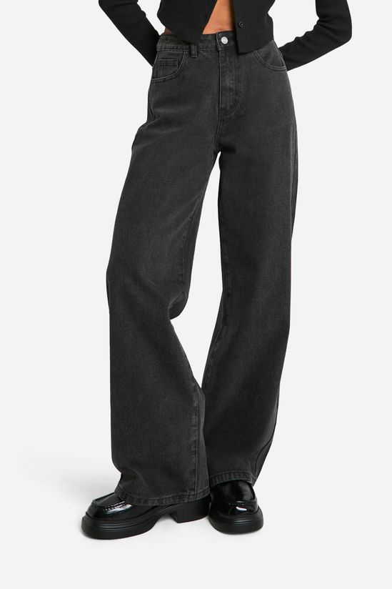 High Rise Wide Leg Jeans in Black