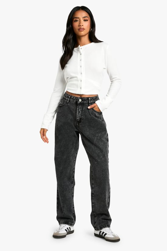 Petite Basics Washed Straight Leg Jean