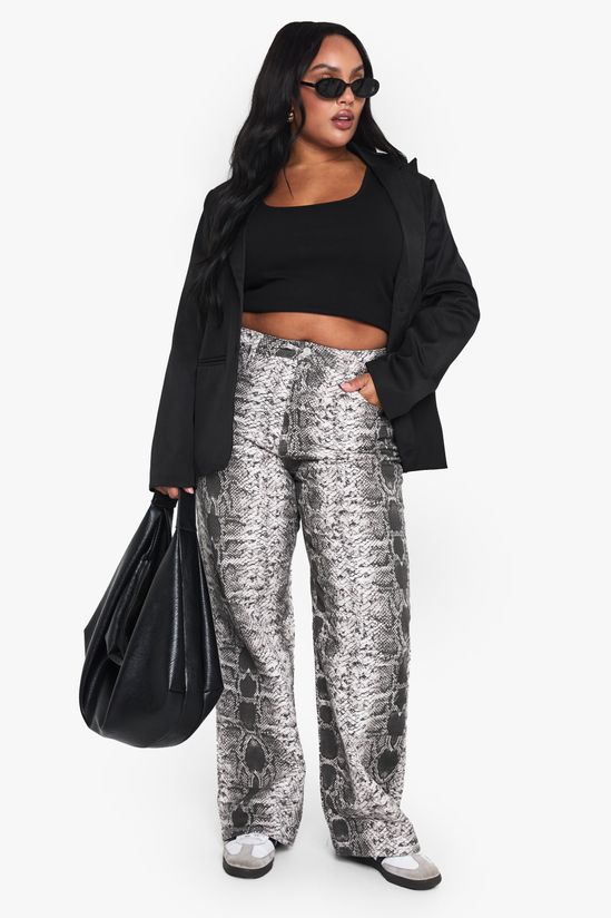 plus snake wide leg jean