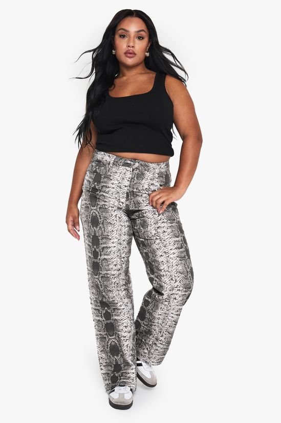 plus snake wide leg jean