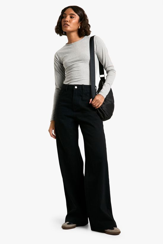 Tall Basic Black Wide Leg Jeans