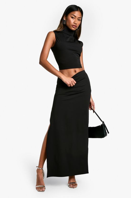 Sculpting Matte Slinky High Neck Sleeveless Top