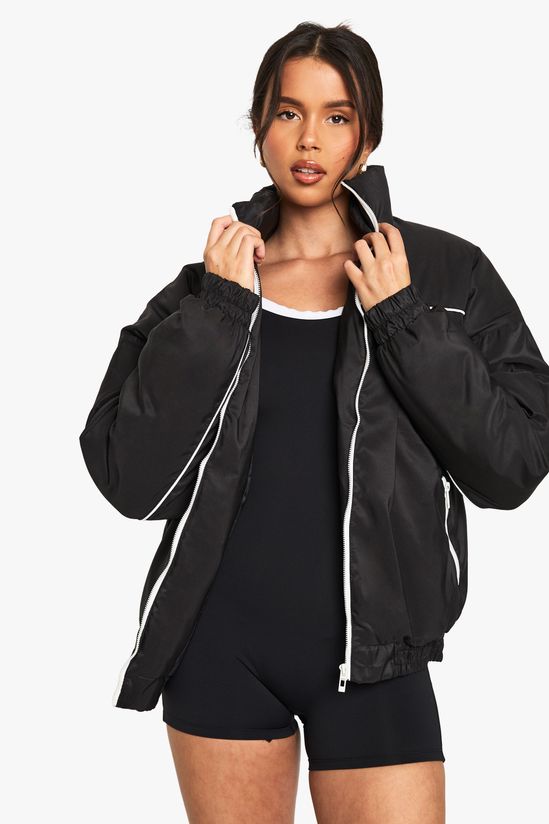 Contrast Detail Bomber Jacket