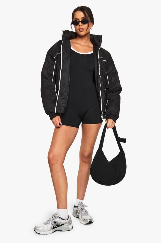 Contrast Detail Bomber Jacket