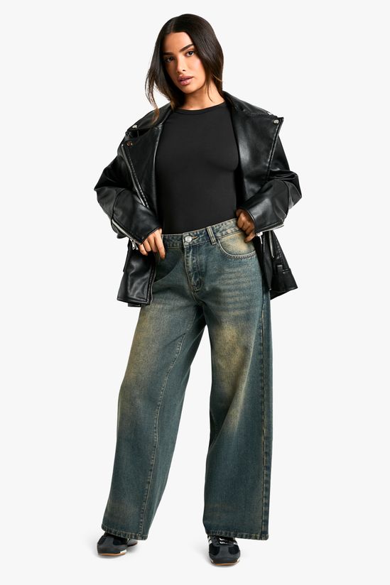 Petite Low Rise Vintage Tint Baggy Boyfriend Jeans