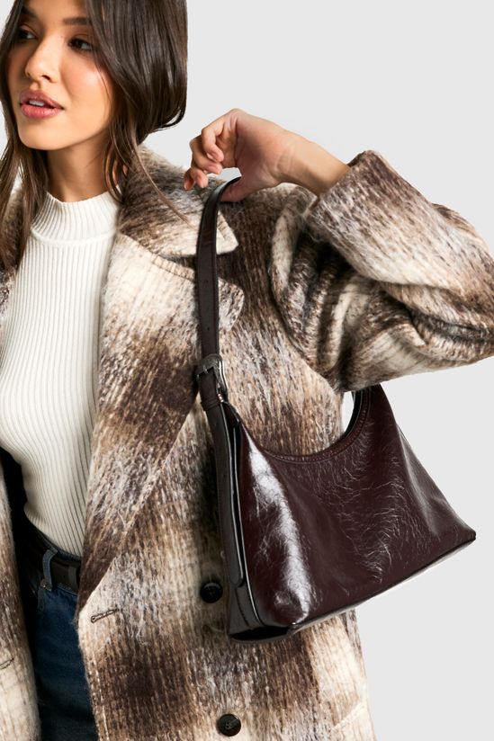 Western Buckle Patent PU Shoulder Bag