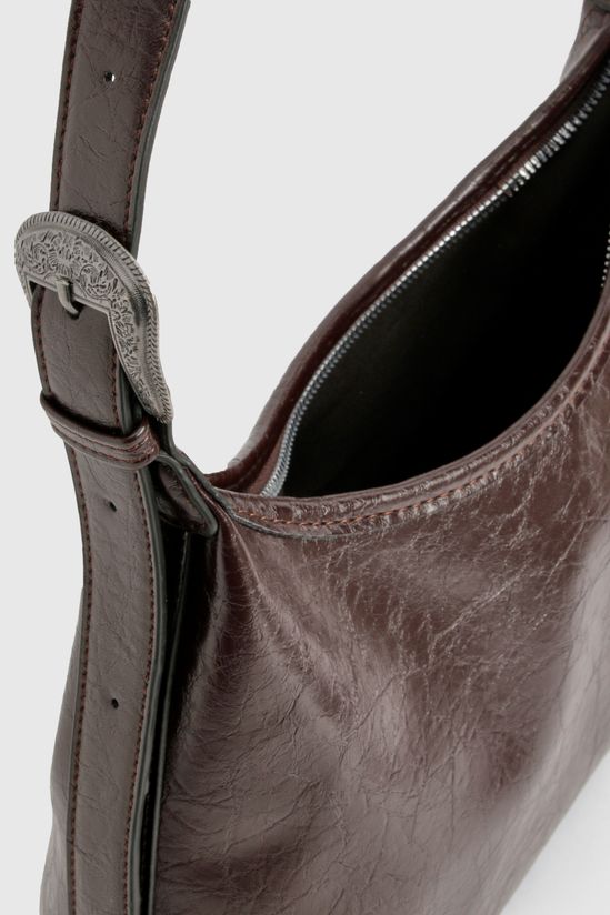 Western Buckle Patent PU Shoulder Bag
