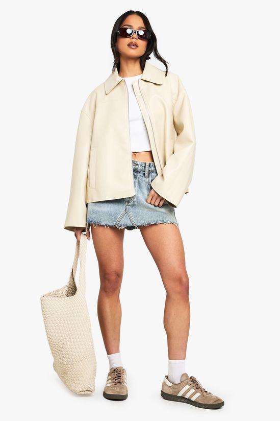 Faux Leather Zip Jacket