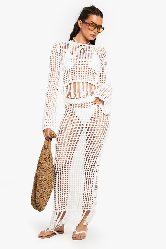 Tassel Trim Crochet Top