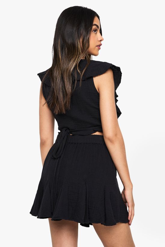 Cheesecloth Godet Hem Mini Skirt
