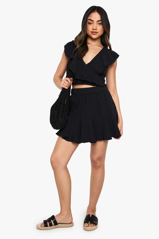 Cheesecloth Godet Hem Mini Skirt