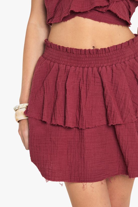 Cheesecloth Double Layer Ruffle Rara Mini Skirt