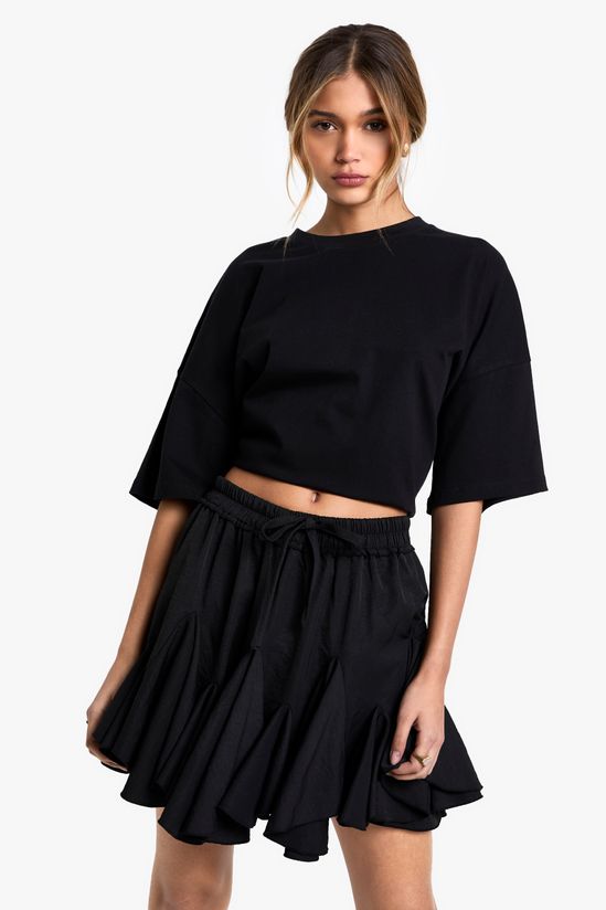 Woven Flippy Godet Mini Skirt