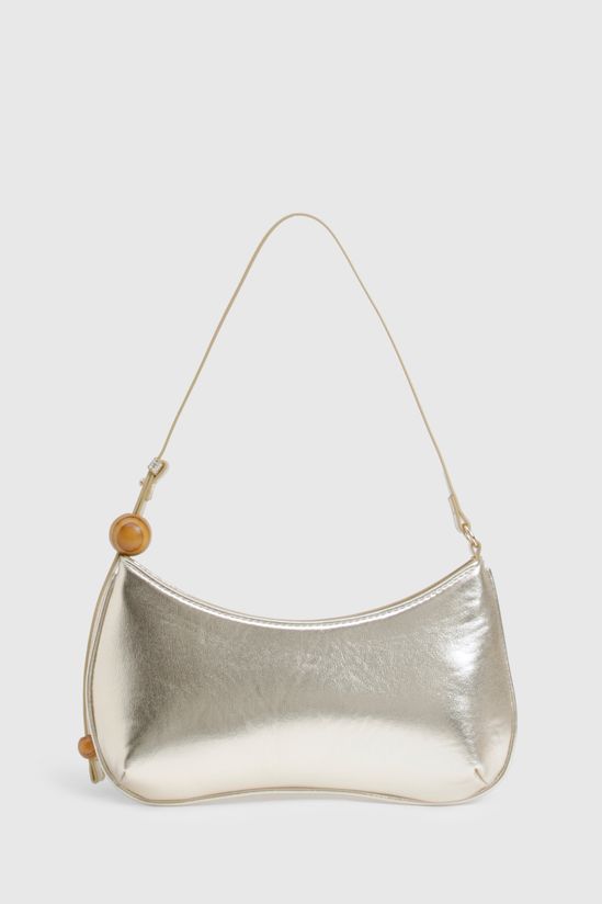 Metallic Bead Detail Shoulder Bag