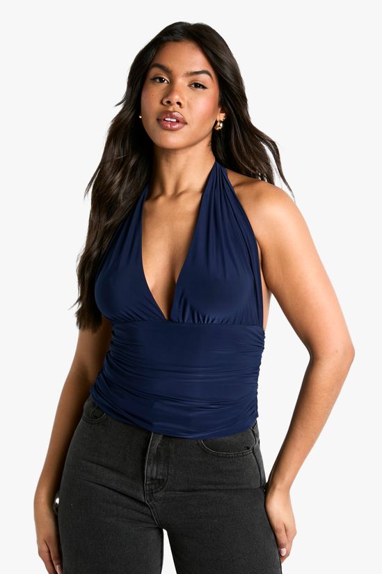 Slinky Halterneck Ruched Body Top