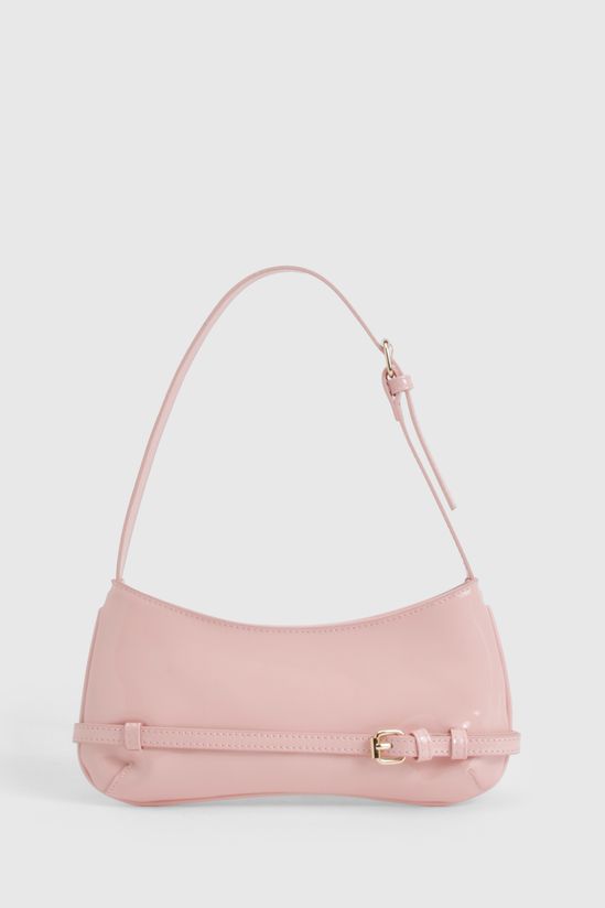 Vinyl Buckle Detail Shoulder Bag