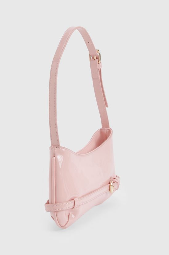 Vinyl Buckle Detail Shoulder Bag
