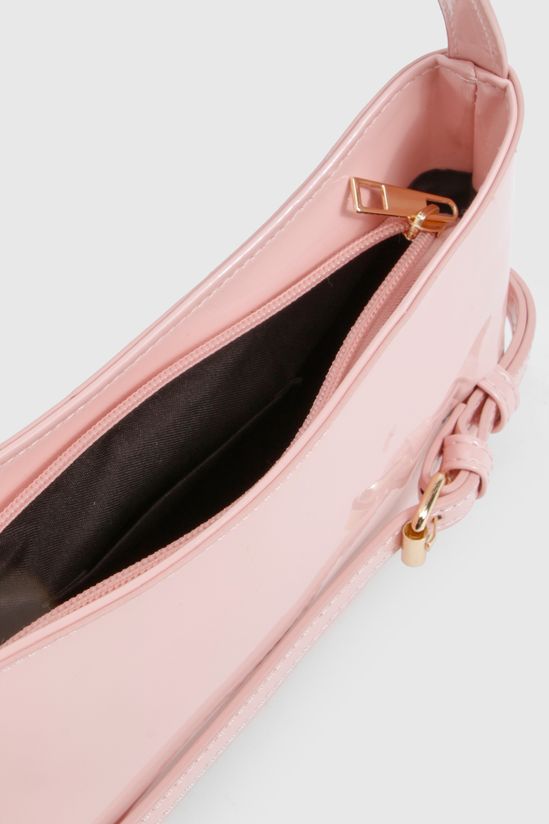 Vinyl Buckle Detail Shoulder Bag