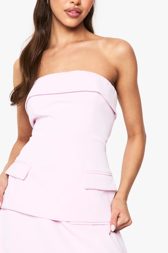 Fold Over Pocket Detail Tailored Top