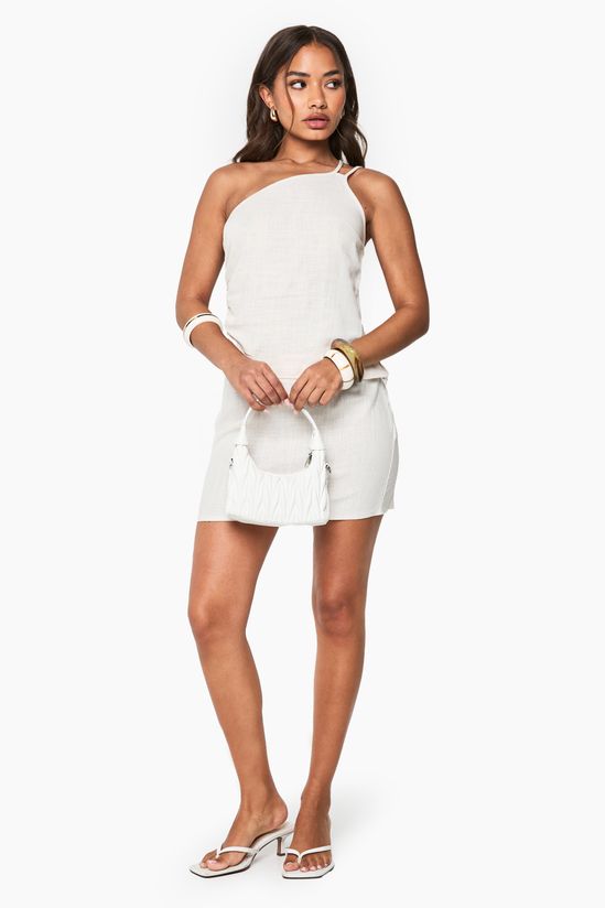 Linen Look Mini Skirt