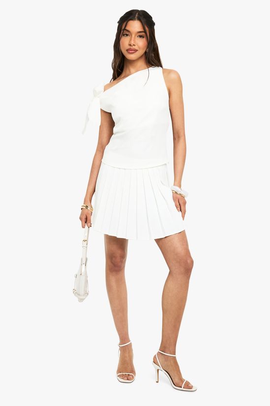 Pleated Micro Mini Skirt
