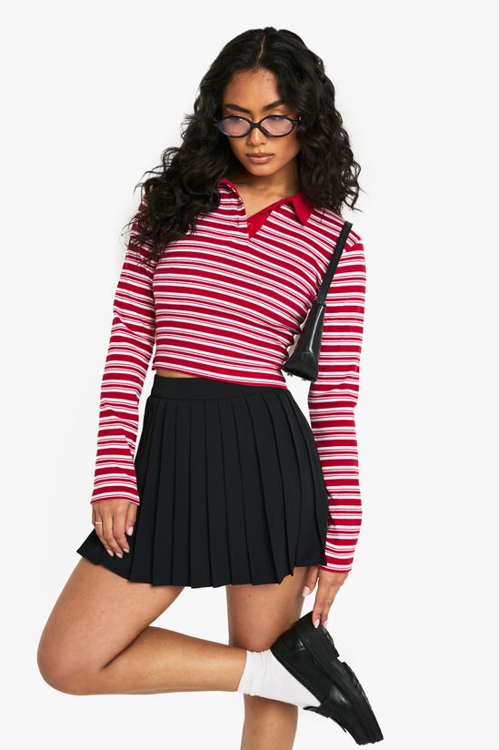 Pleated Micro Black Mini Skirt Black
