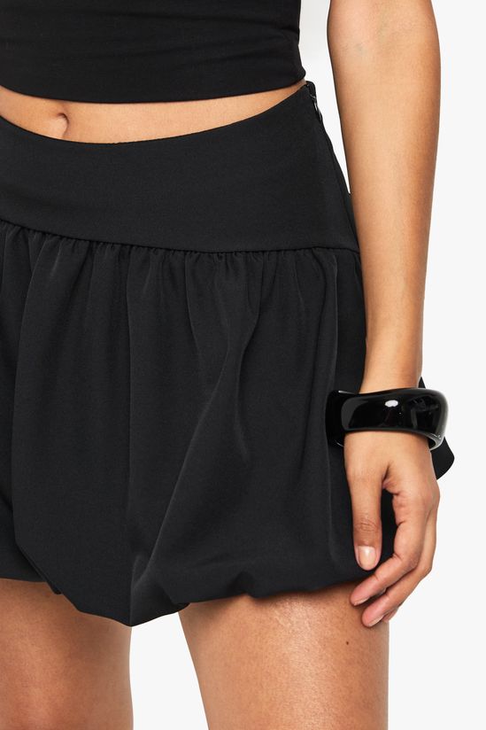 Woven Puffball Detail Mini Skirt