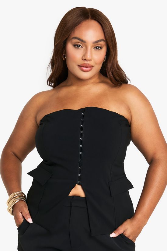 Plus Bengaline Corset Bandeau Top