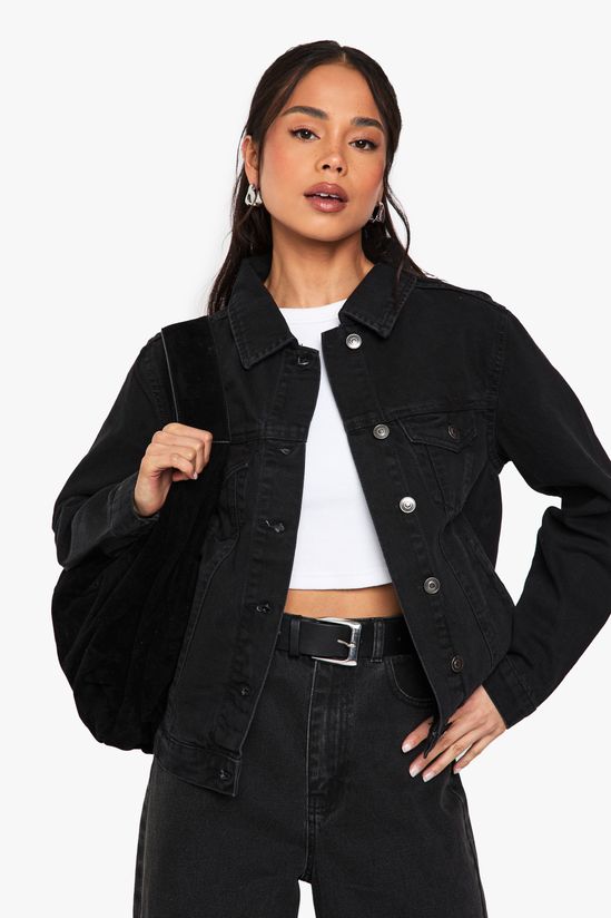 Washed Black Denim Jacket