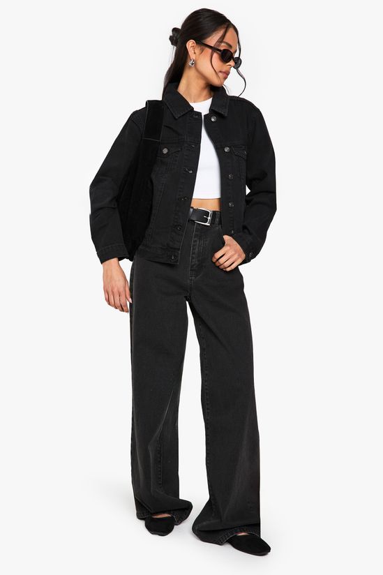 Washed Black Denim Jacket