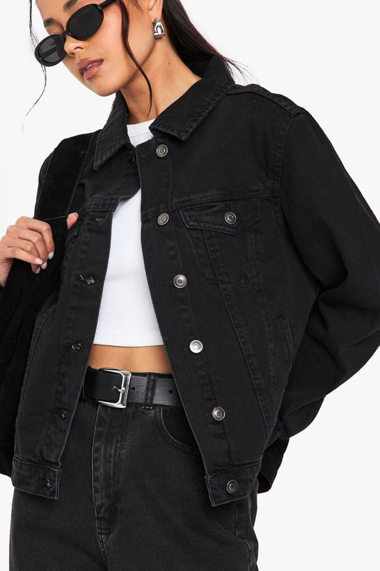Washed Black Denim Jacket