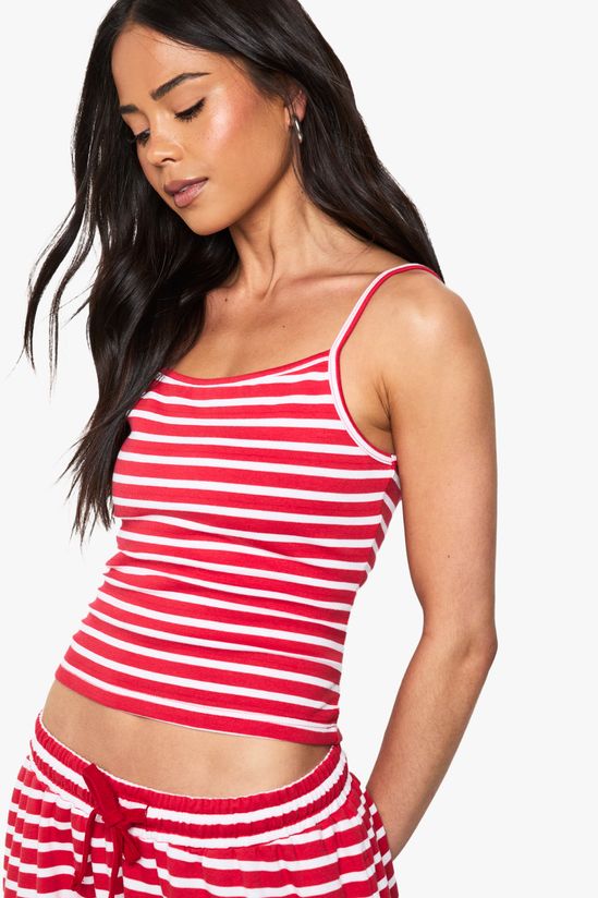 Rib Strappy Crop Cami Top