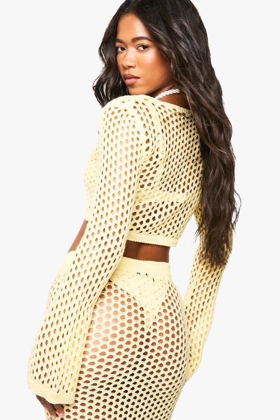 Beach Crochet Twist Front Knitted Top