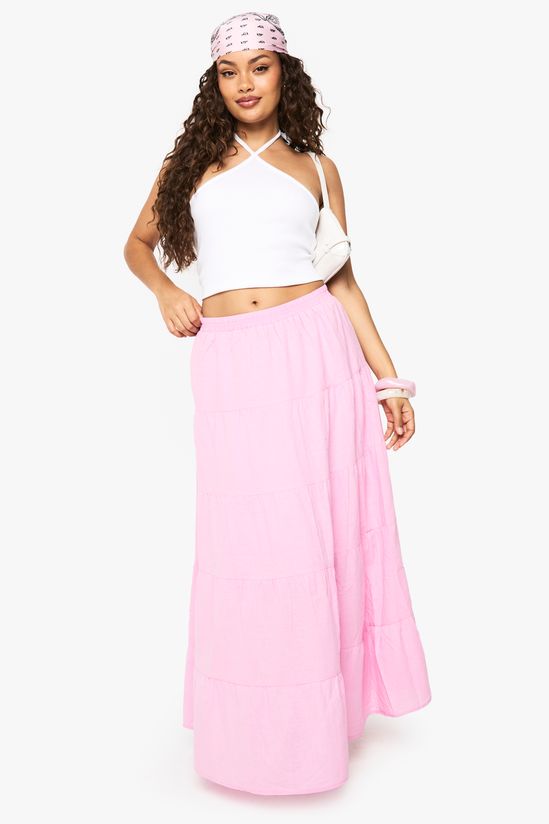 Woven Tiered Maxi Skirt
