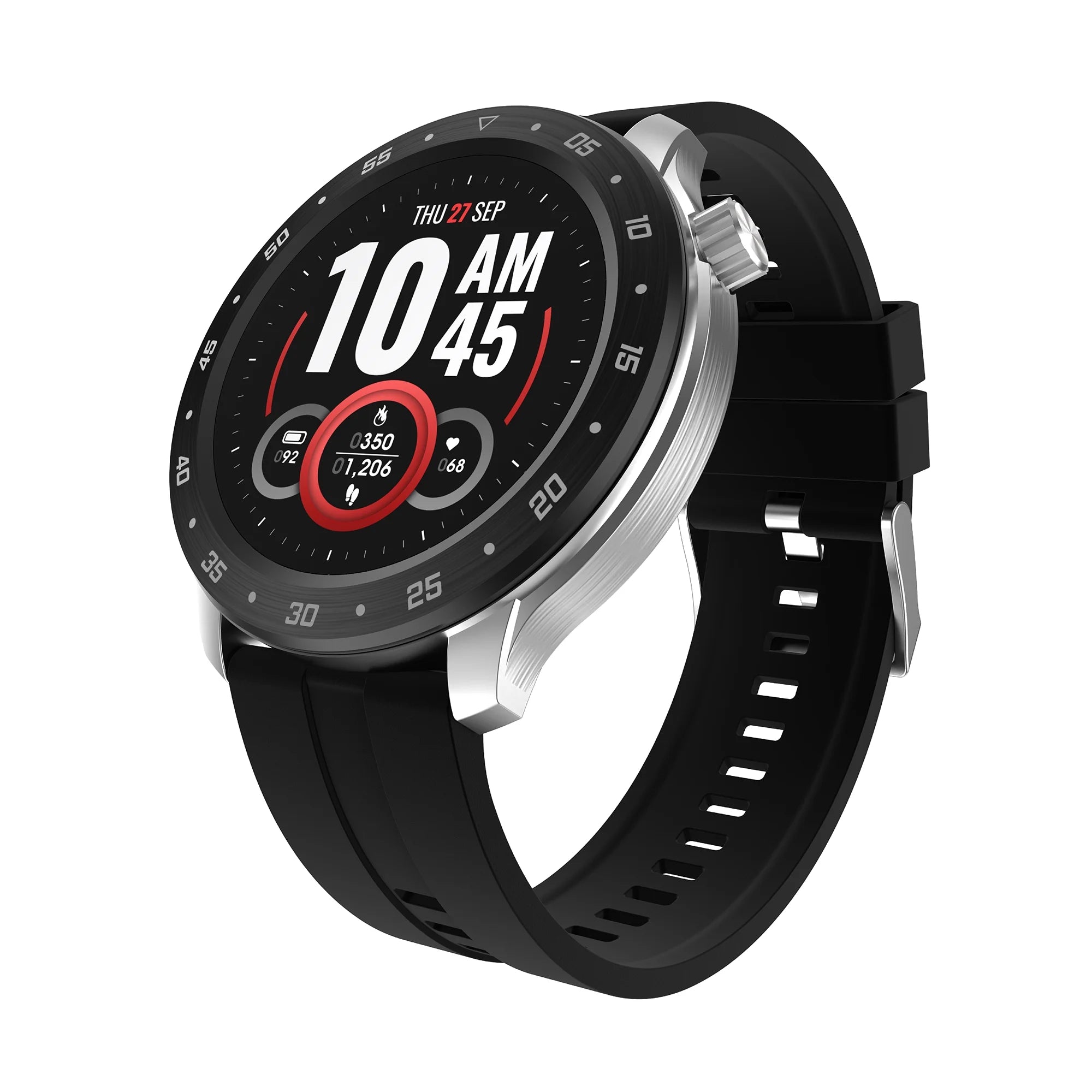 iTech Bold 3 Men Adult Smart Watch, Black, Silicone Strap
